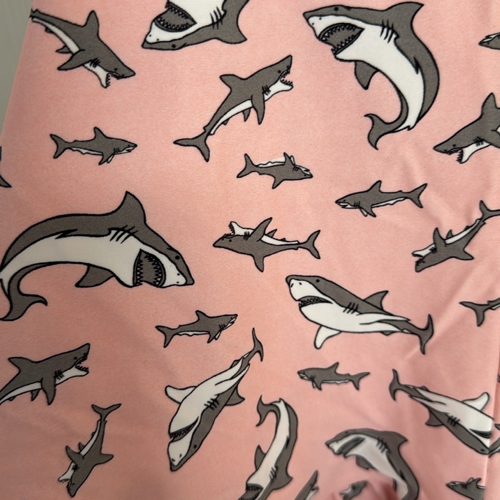 Shark Swimsuit One Piece Vintage Pinup Style Ruffle Skirt - Picture 5 of 8
